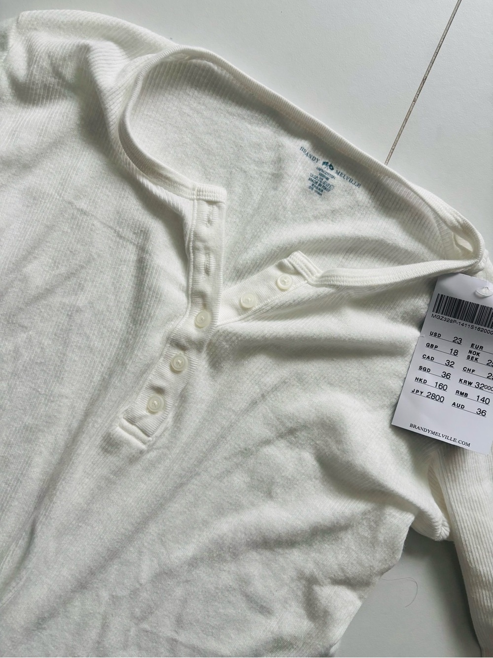 White Brandy Melville Henley